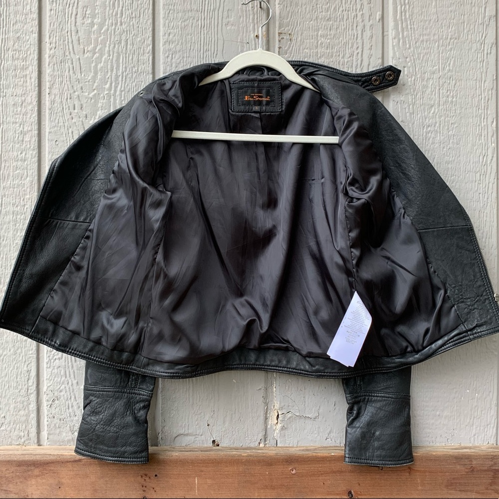 Ben Sherman genuine leather jacket, double zip closure - Picture 4 of 16